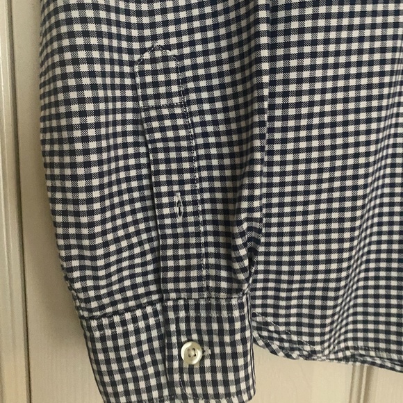 Men's GAP Navy Checkered Button Down Shirt - Picture 14 of 16